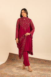 3 Piece Chiffon Embroidered Suit (FL0010)